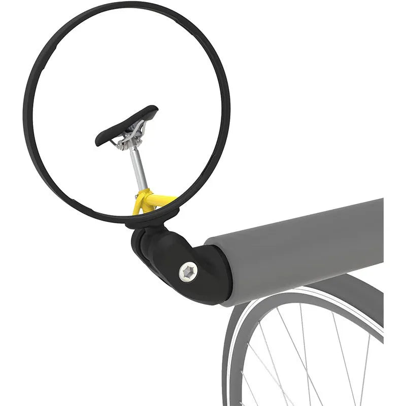 Foldable convex bicycle rearview mirror with ABS housing for mountain and highway use, single or 2 pack