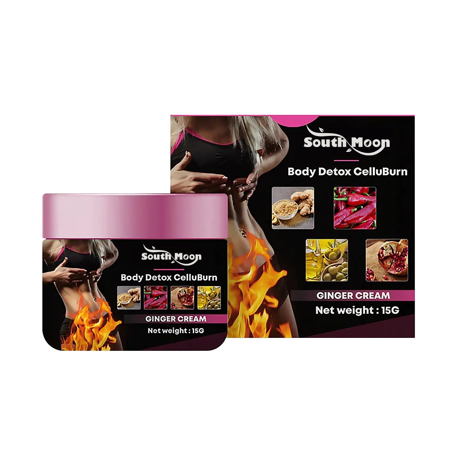 15g jar of Ginger Body Slimming Tightening Cream for weight loss and fat burning.