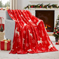 Soft flannel Christmas throw blanket in a choice of colours, folded to show texture.
