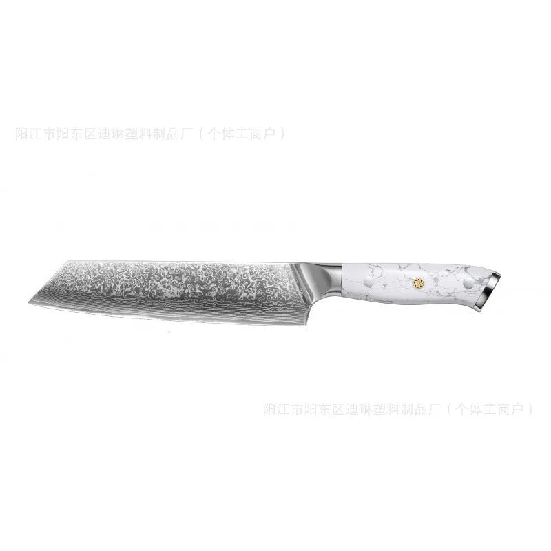 Damascus pattern VG10 steel chef knife with 21cm blade and modern handle