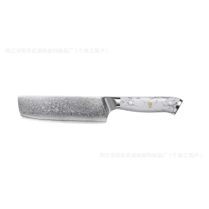 Damascus pattern VG10 steel chef knife with 21cm blade and modern handle
