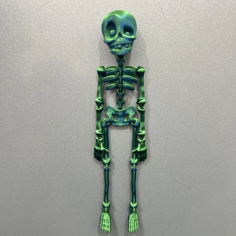 3D printed PLA skull refrigerator magnet in modern art style for Halloween decoration.