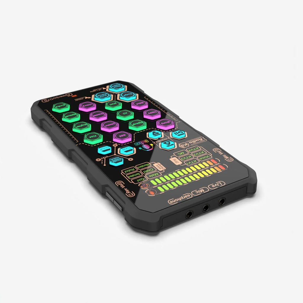 K9 outdoor mobile live streaming sound card suit in black with wired connection