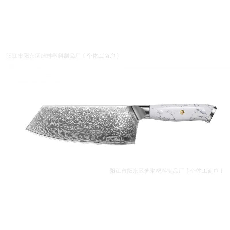 Damascus pattern VG10 steel chef knife with 21cm blade and modern handle