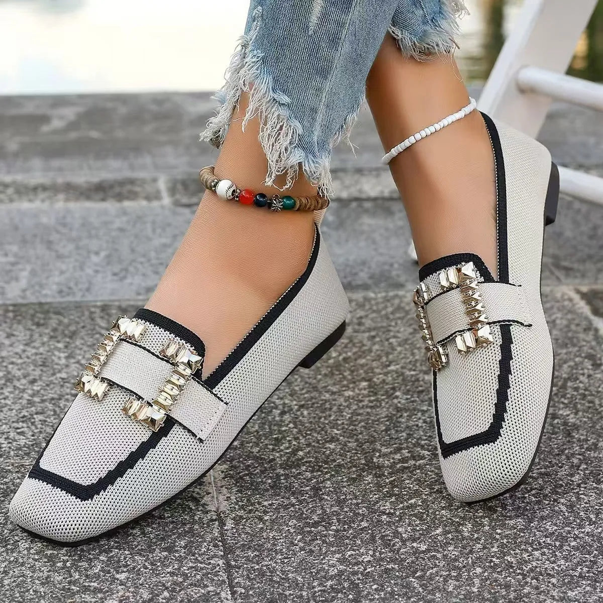 Vintage suede round head loafers for women, flat 1-3cm heel, beige silver green black, sizes 36-43