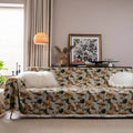 American country style jacquard sofa cover in polyester cotton fabric on a sofa.