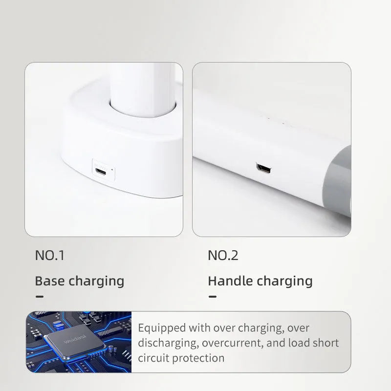 Orange and blue rechargeable electric mosquito swatter with USB charging port