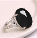 Natural sapphire ring with adjustable opening and geometric ethnic design in five colour options