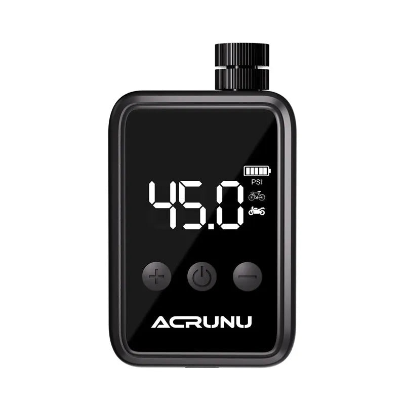 Bicycle intelligent digital display inflator in moon white with adaptors and Type-C cable