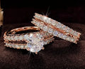 2-in-1 fully-jewelled female ring set in silver, gold, or rose gold colour on size chart