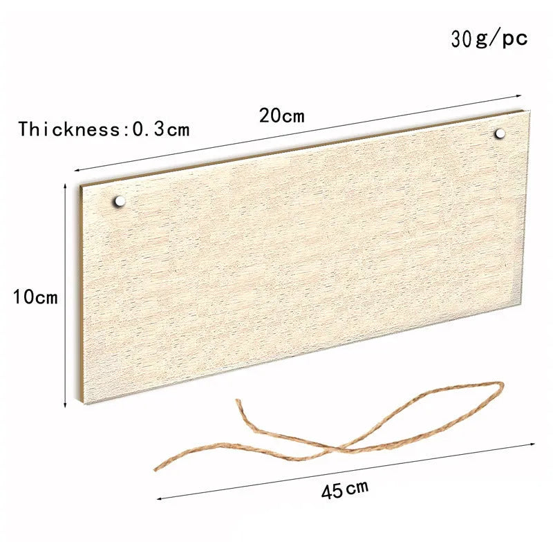 Wooden dog pet hanging rectangular beech plaque in 10x20cm with 16 colour options