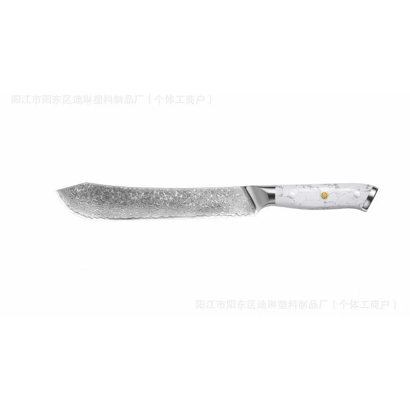 Damascus pattern VG10 steel chef knife with 21cm blade and modern handle