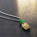 Silver geometric pineapple diamond pendant on a women's necklace, Korean fashion style.