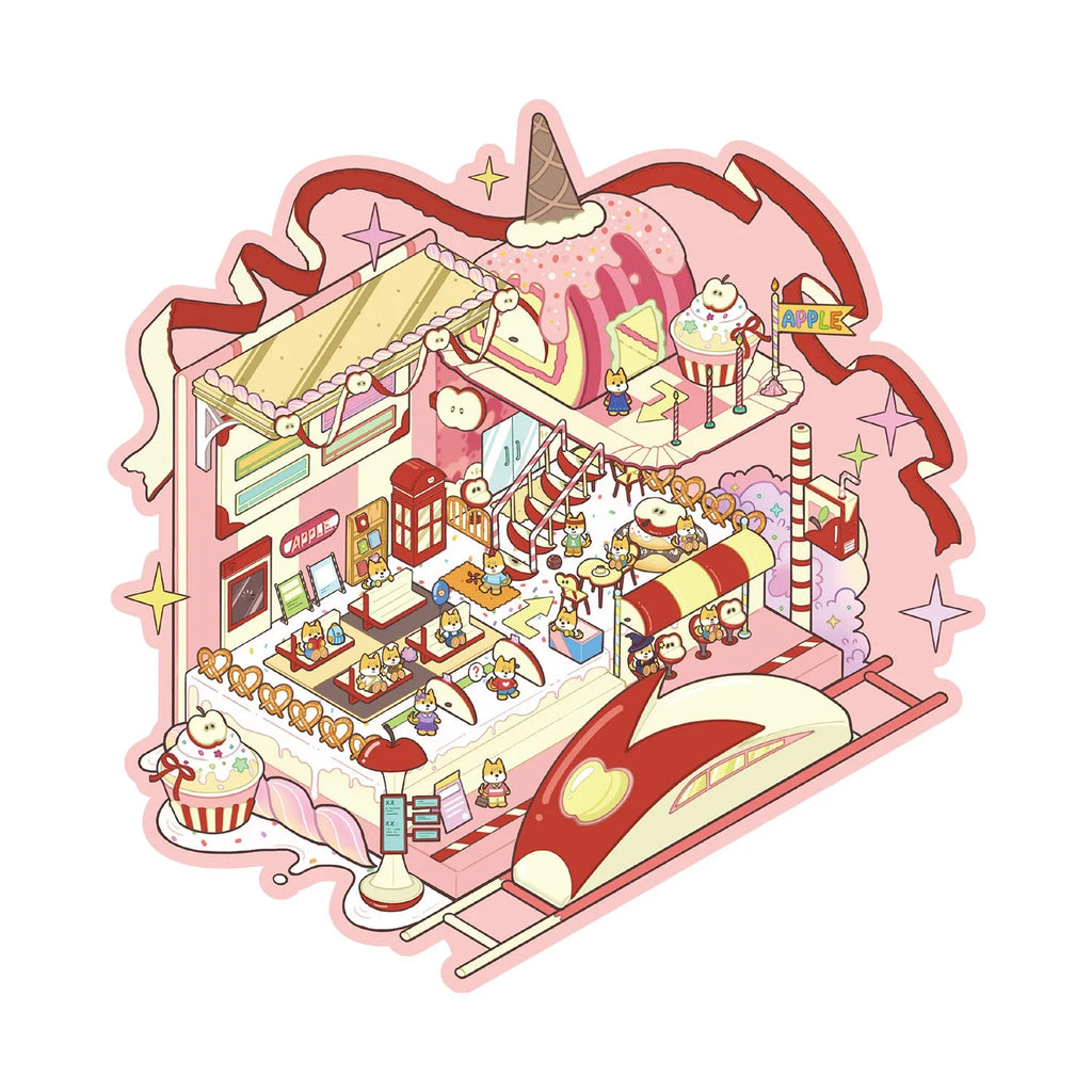 Large PET 3D cartoon hand account stickers for miniature scene collage and journaling
