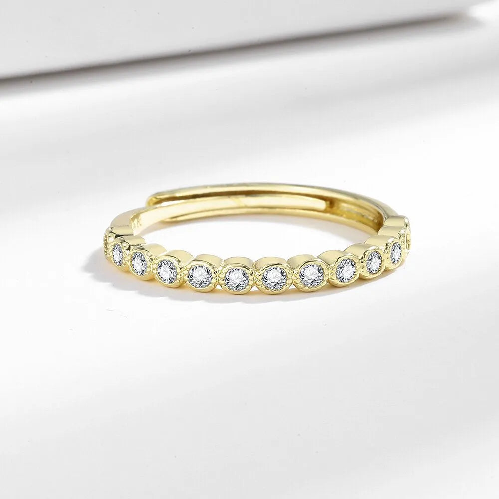Geometric diamond tail ring with open mouth design in copper with electroplated finish