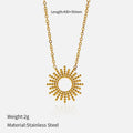 Sunflower Series women's gold necklace and bracelet set with geometric chain design.
