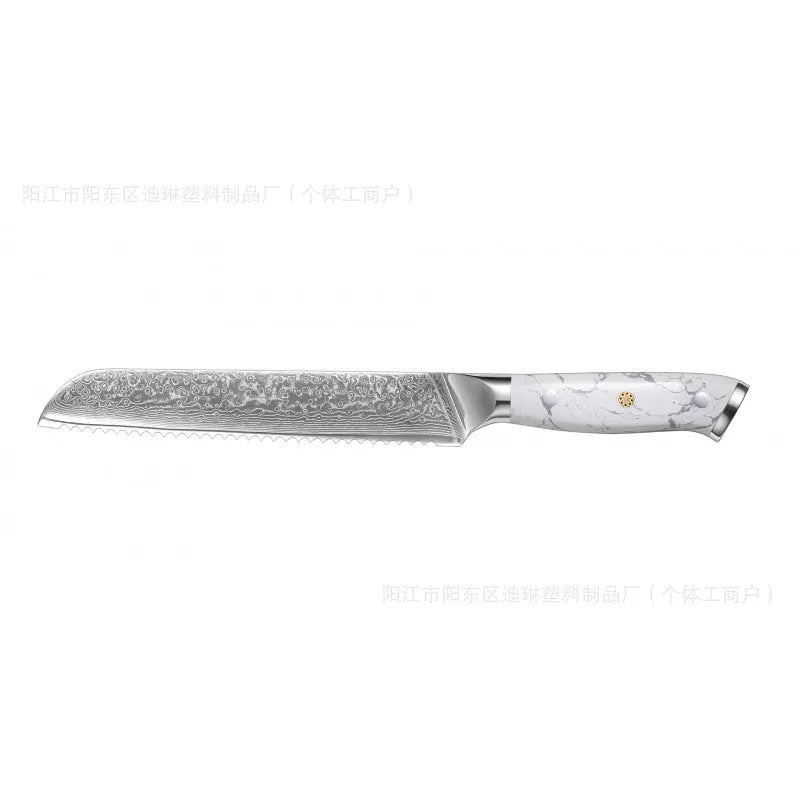 Damascus pattern VG10 steel chef knife with 21cm blade and modern handle