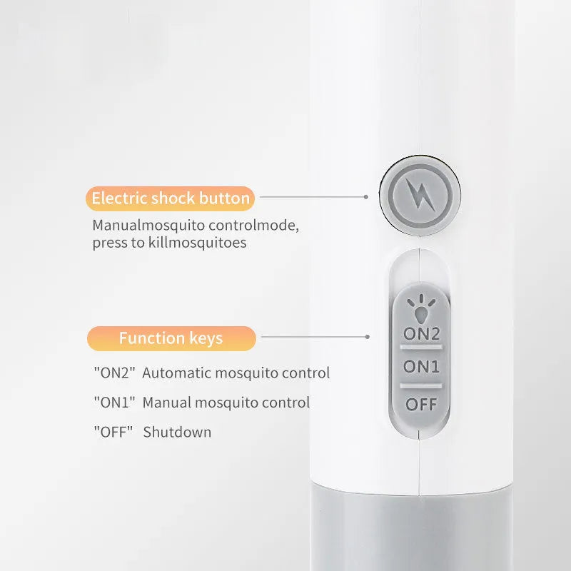 Orange and blue rechargeable electric mosquito swatter with USB charging port