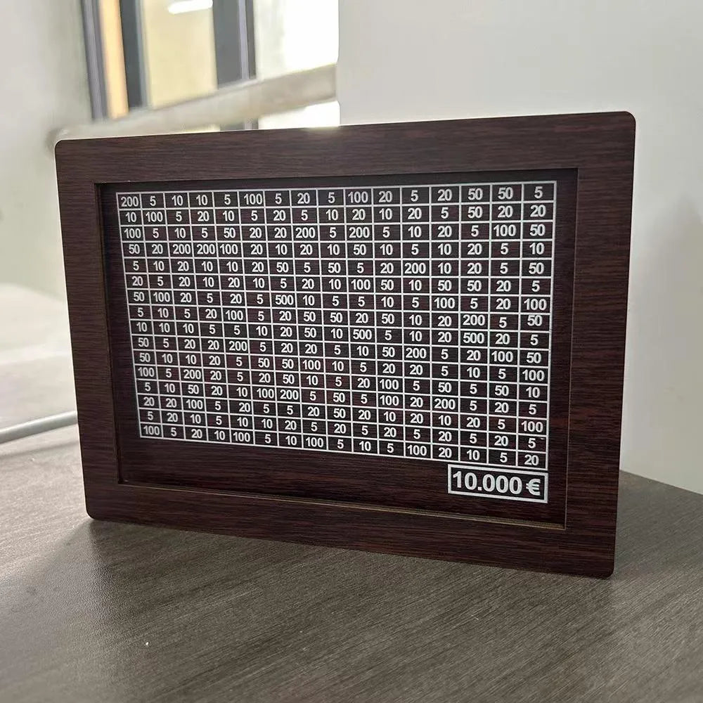 Wooden digital coin bank with retro design and modern simplicity styling