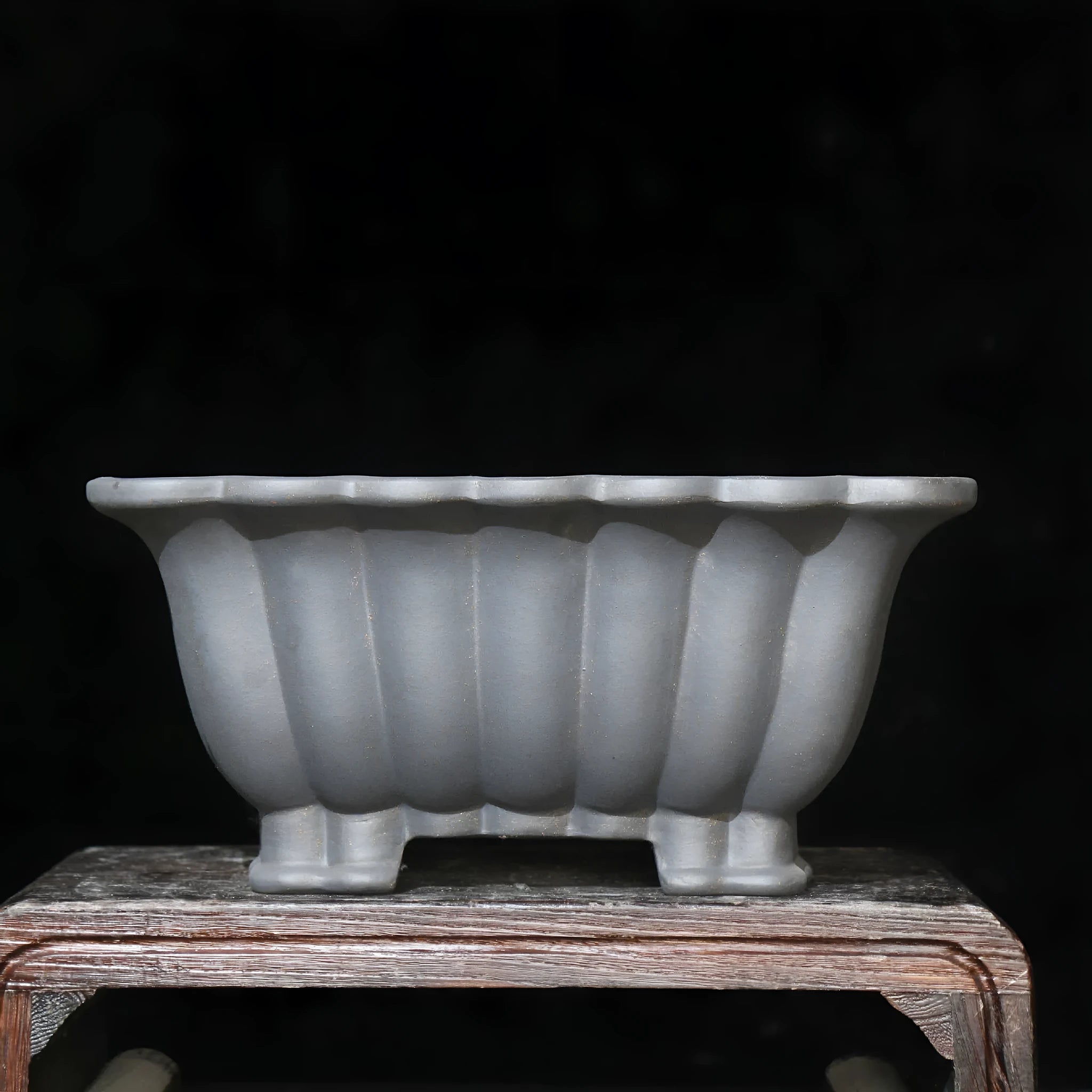 Purple sand ceramic square bonsai pot with du Xiliang colour finish, 37cm diameter classical desktop planter
