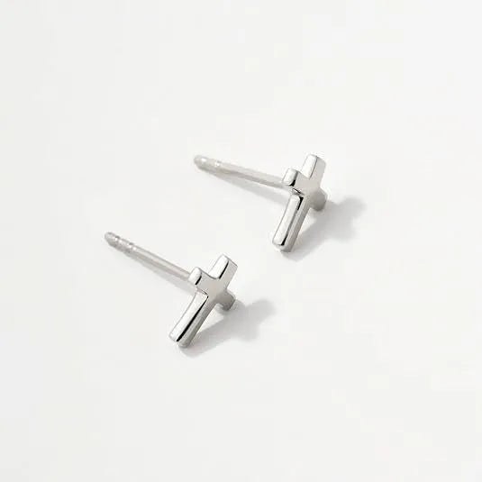 Women's gold bow and silver cross stud earrings geometric fashion jewellery zinc alloy