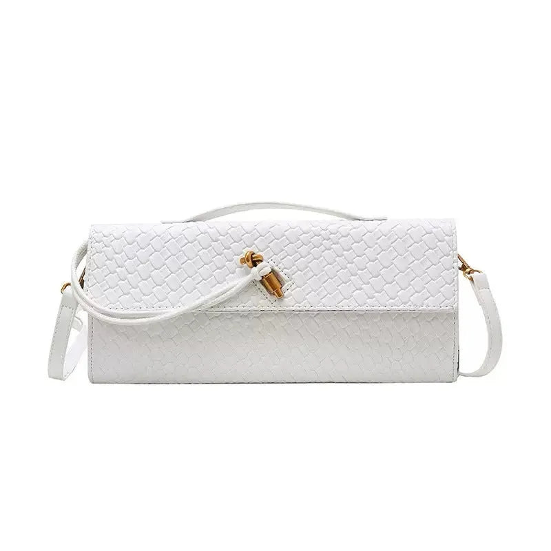 Retro PU messenger bag with single shoulder strap in black, white, silver, wine red, gold, brown or green