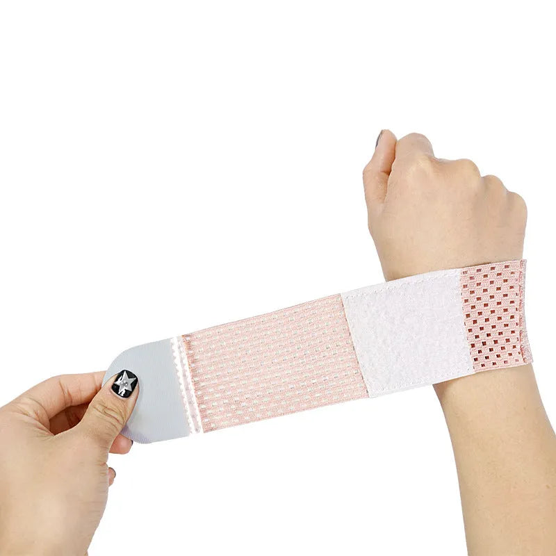 High elastic breathable wrist guard with adjustable strap in black, grey, or pink