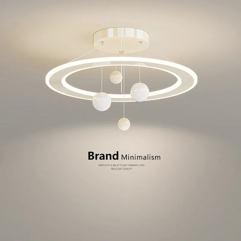 Modern children's bedroom chandelier creative lamp in modern simplicity style with pink or white light options