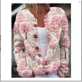 Women's digital printing cardigan coat in polyester with patterned design, open front style