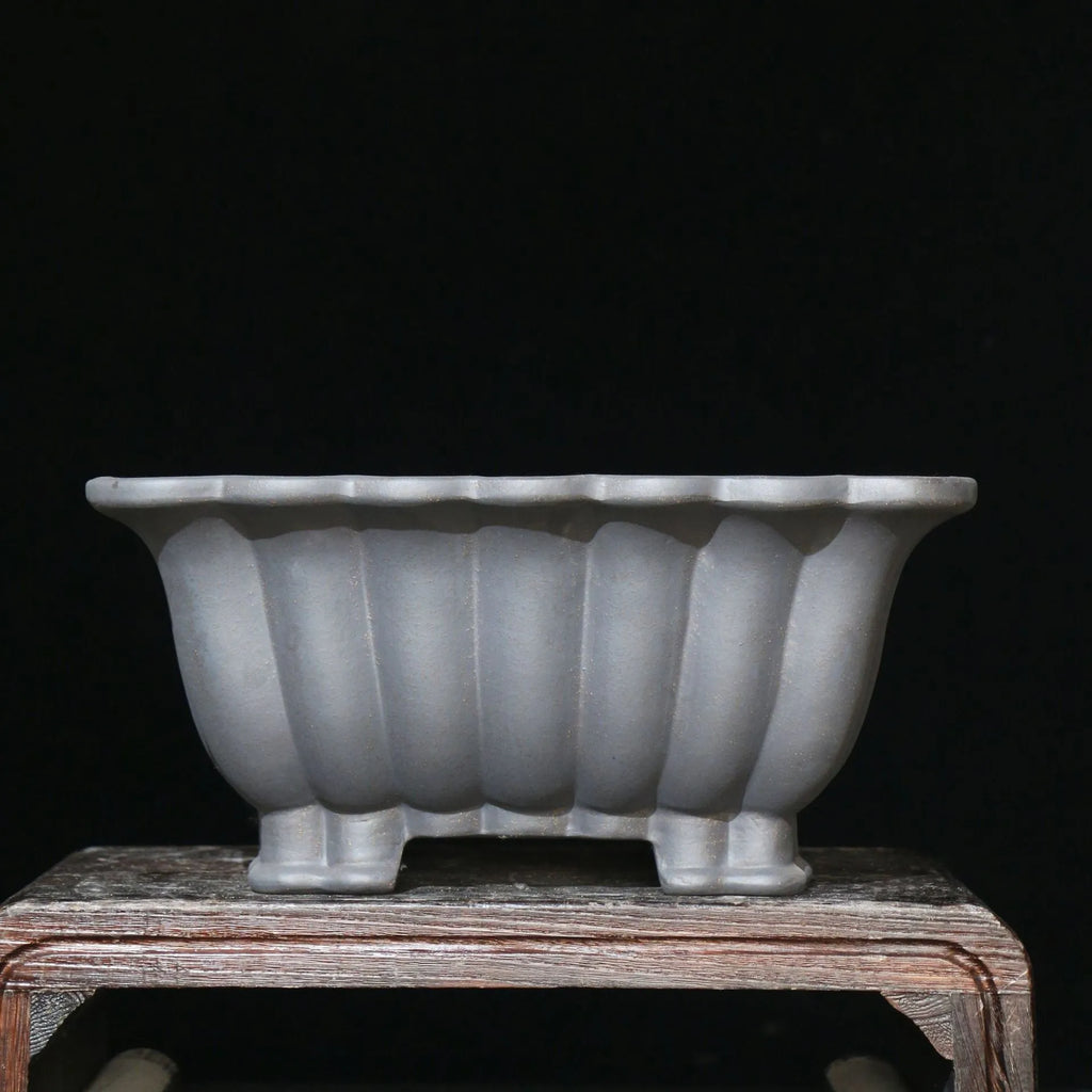 Purple sand ceramic square bonsai pot with du Xiliang colour finish, 37cm diameter classical desktop planter