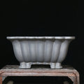 Purple sand ceramic square bonsai pot with du Xiliang colour finish, 37cm diameter classical desktop planter