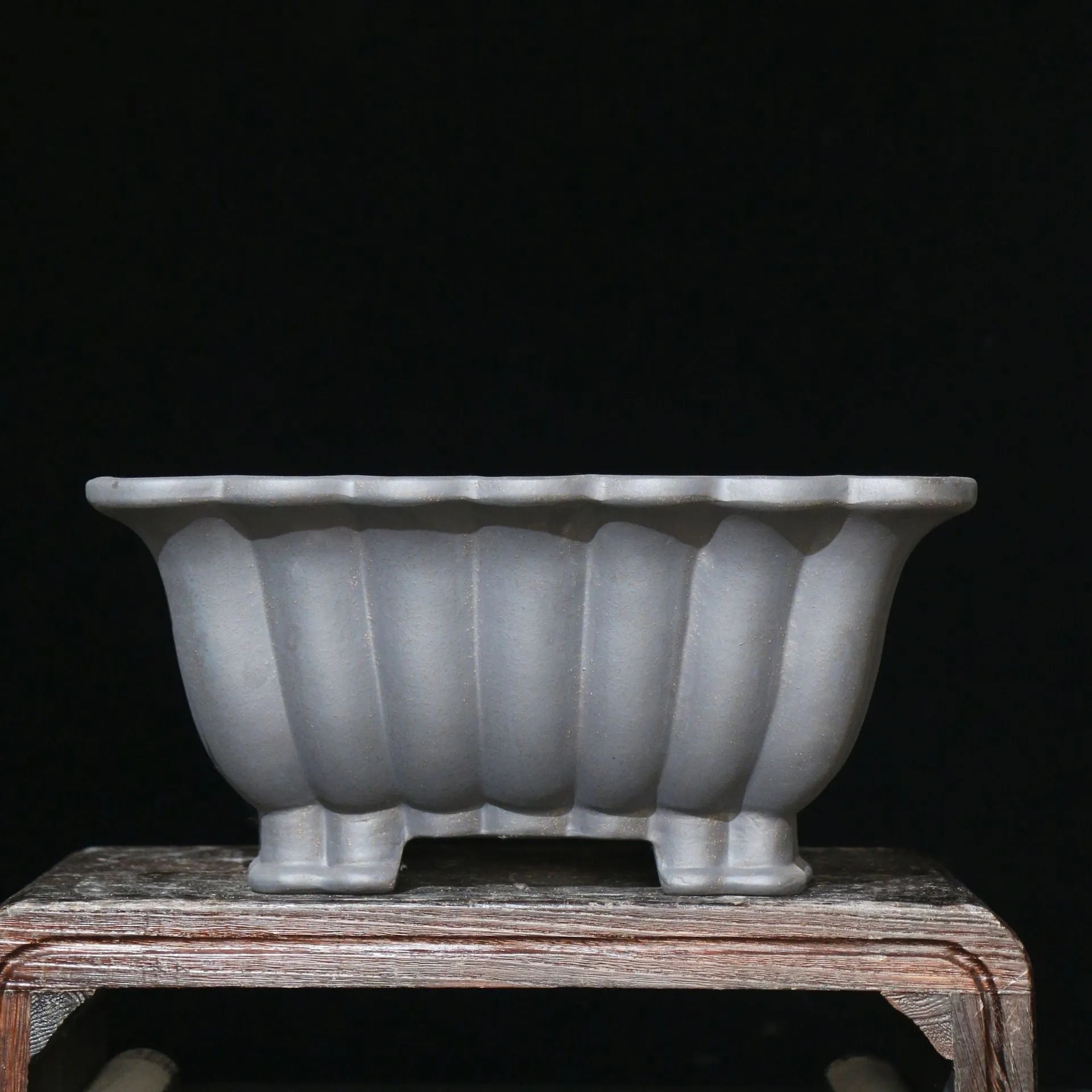 Purple sand ceramic square bonsai pot with du Xiliang colour finish, 37cm diameter classical desktop planter