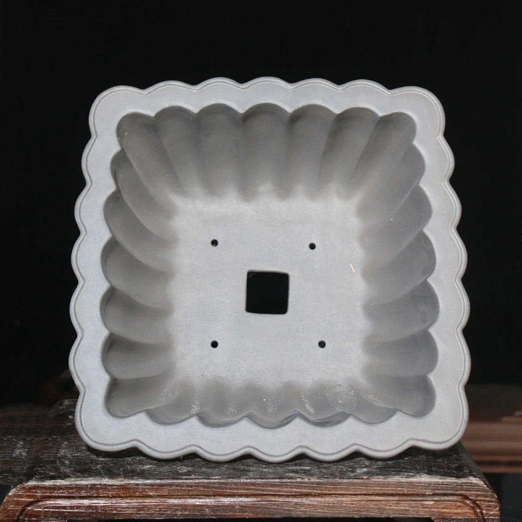 Purple sand ceramic square bonsai pot with du Xiliang colour finish, 37cm diameter classical desktop planter