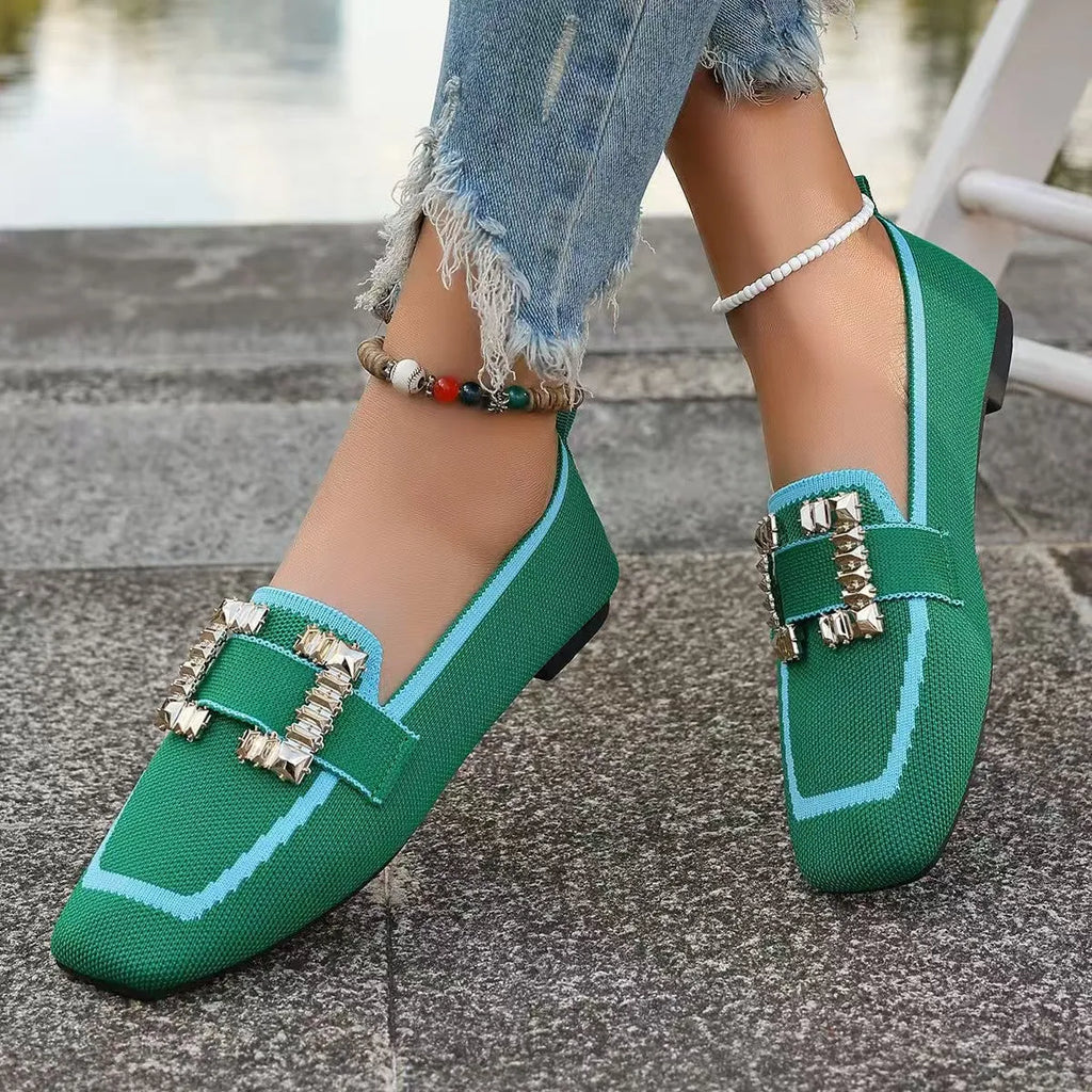 Vintage suede round head loafers for women, flat 1-3cm heel, beige silver green black, sizes 36-43