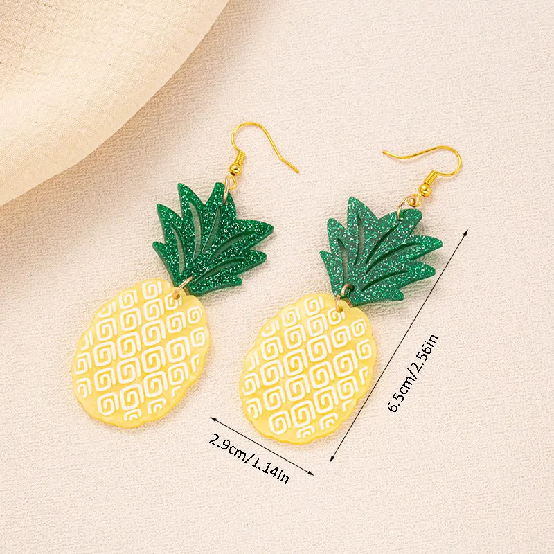 Acrylic drop earrings with coconut design on alloy hook in one of five colour styles.