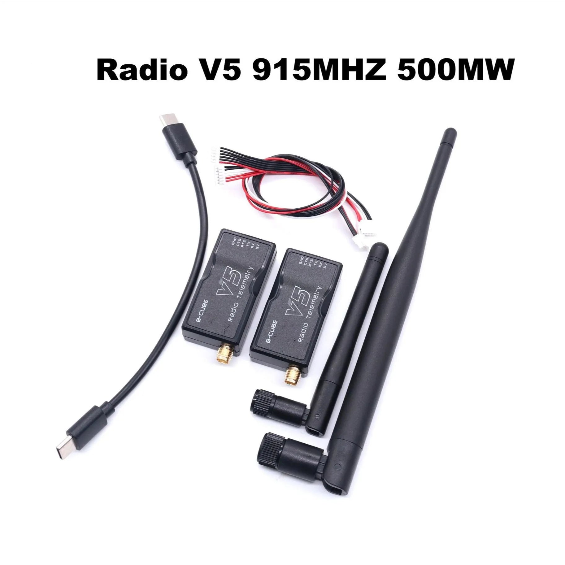 Radio Telemetry V5 500MW data transmission module for UAV and drone communication in black