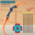 Children's plastic bow and arrow set in orange with target and arrows for outdoor play