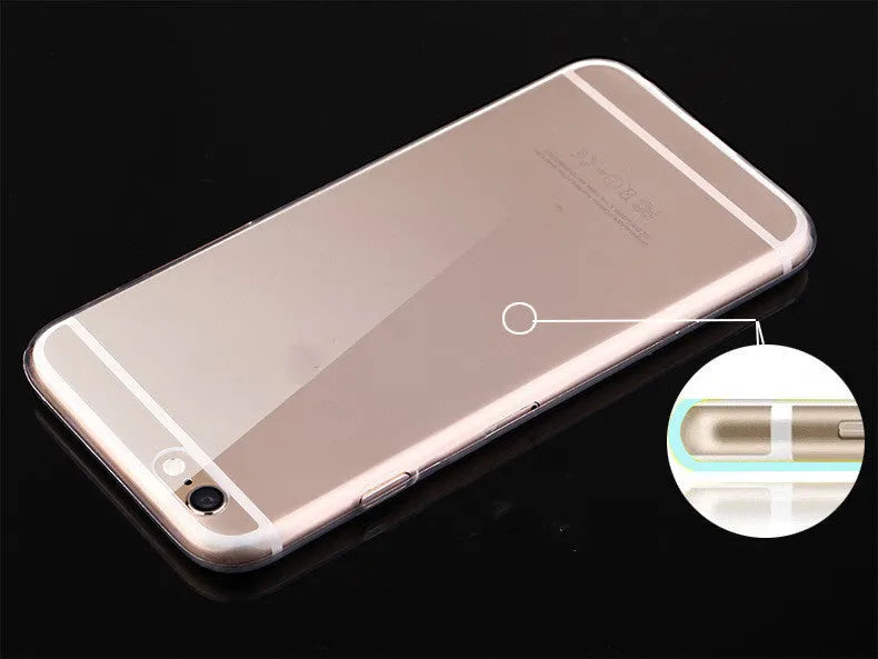 Transparent TPU mobile phone case showing iPhone compatibility from model 5 to 11 Pro Max