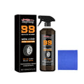 Car tyre cleaner kit with 500ml bottle and a 20x20cm microfiber towel for alloy wheels.