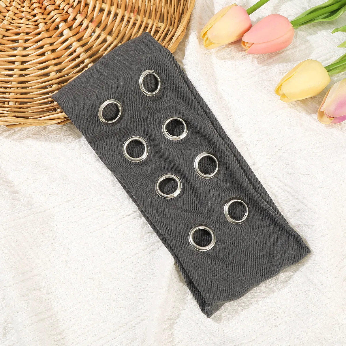Hollow metal exercise hair band in punk style with seven colour options