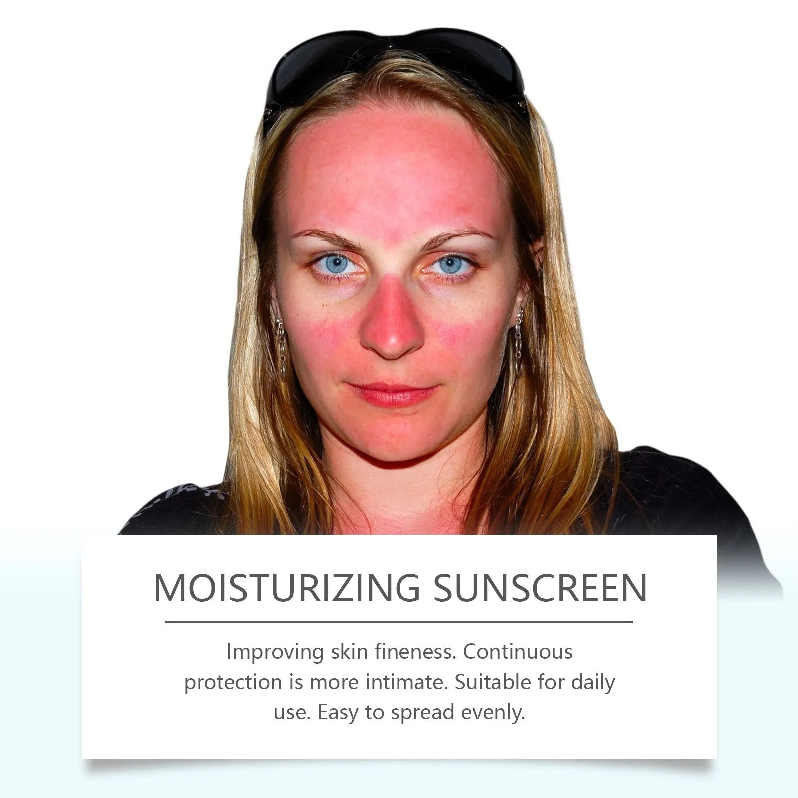Portable 50g snow grass sunscreen tube with Centella Asiatica and hyaluronic acid