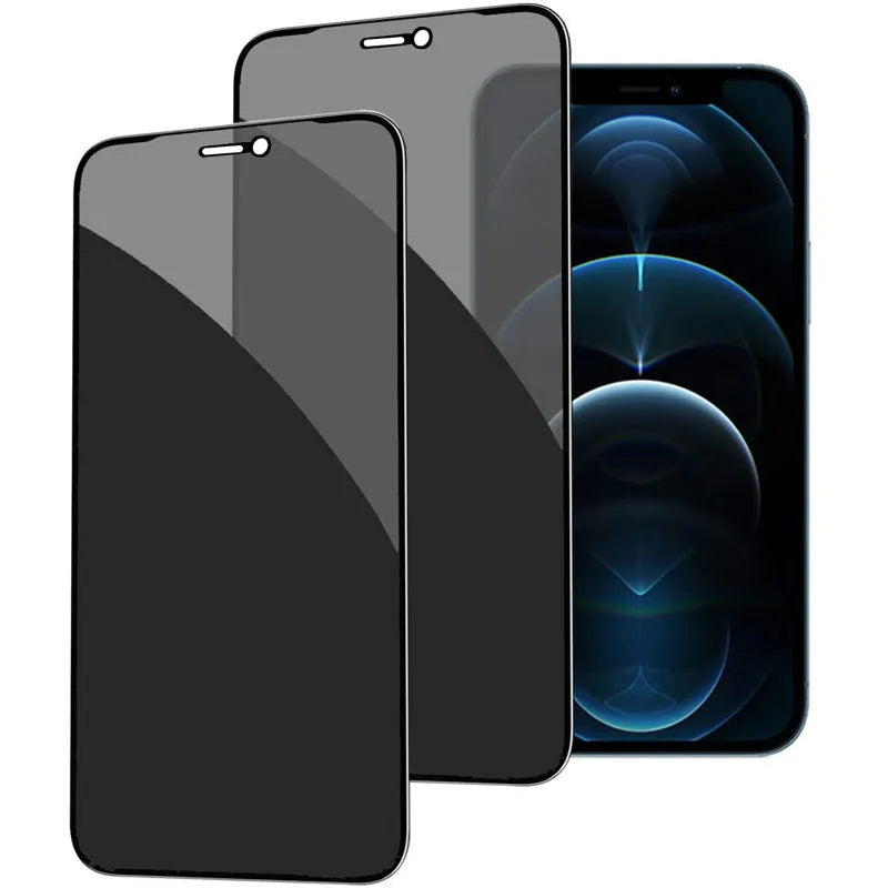 iPhone tempered glass privacy screen protector with matte anti-peeping finish