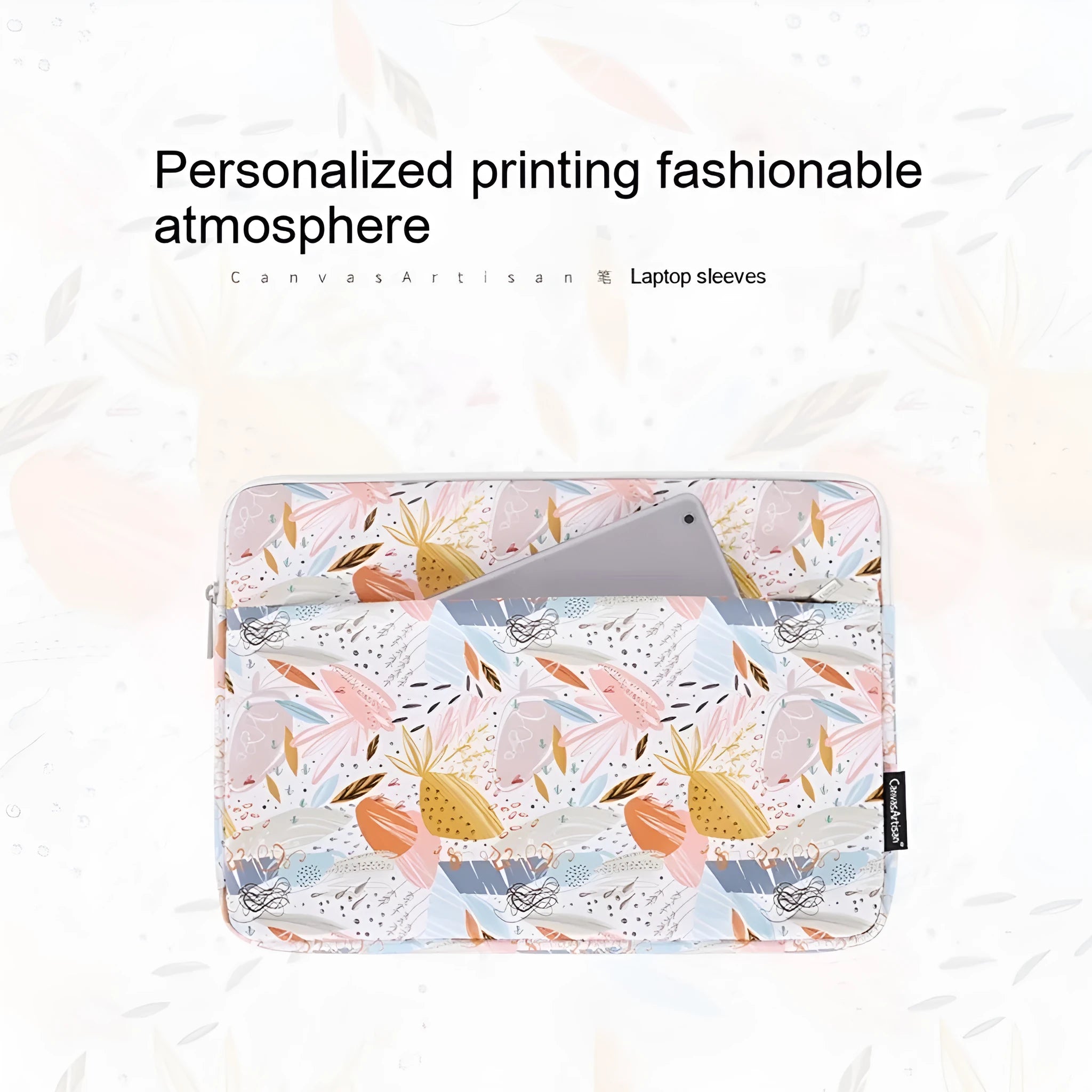 White PU leather waterproof laptop bag for 11-inch to 15-inch computers.