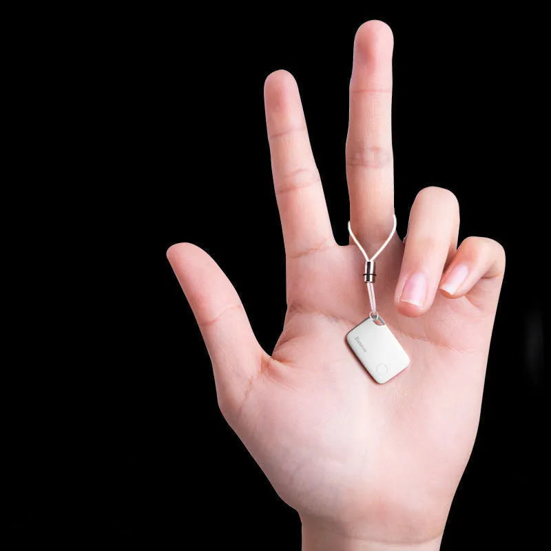 Bluetooth smart pager mini anti-lost device in white, PC material, 37x25x6mm