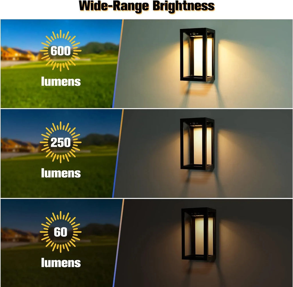 Modern Chinese style outdoor solar wall light with plastic housing for villa garden