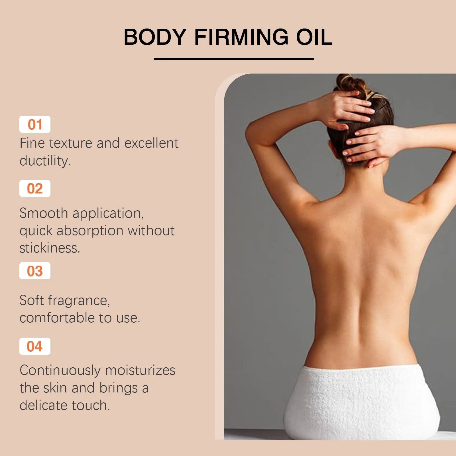 100 ml bottle of nourishing and firming body oil with coffee seed oil and hyaluronic acid.