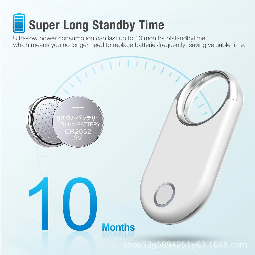 Black and white GPS tracker device for pet and child location tracking with compact dimensions