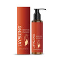 100ml bottle of body firming massage oil with glycerol and rose oil ingredients