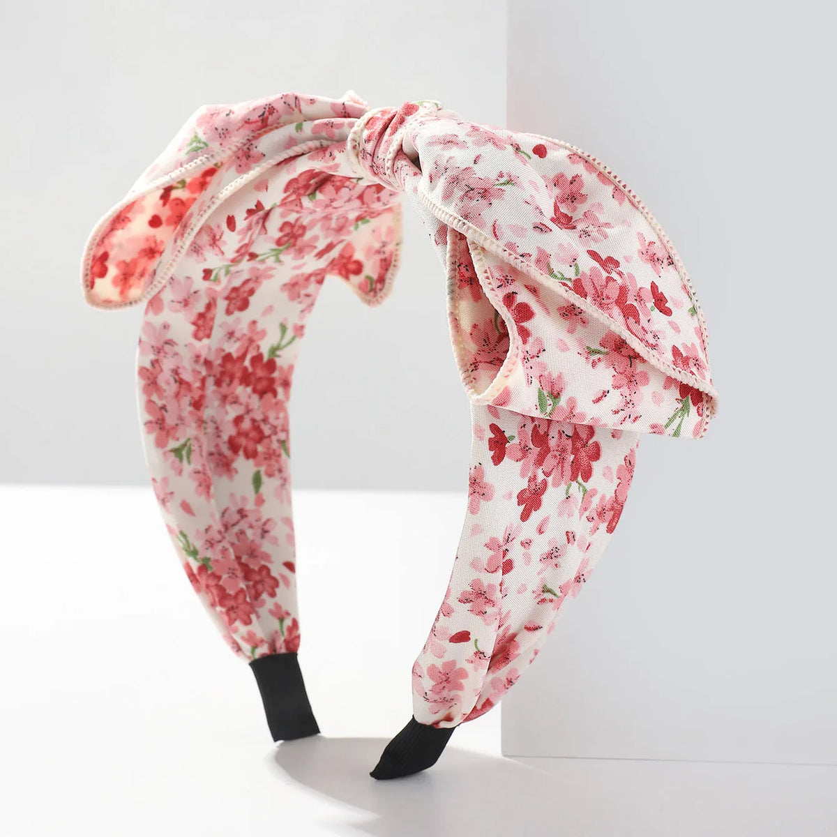Floral French printed hair bow hair band in cloth with orchid and daisy design, pastoral style, one hair band