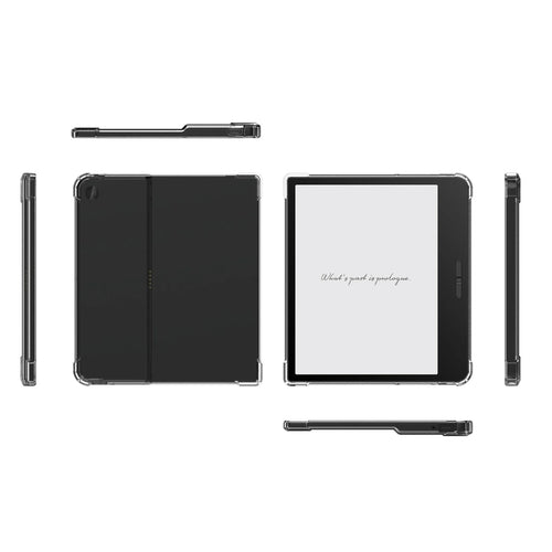Transparent airbag protective phone case for a 7-inch device on a plain background.